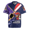 NRL Storm-Rooster Mascot Custom Rugby Jersey Cracked Metal Style
