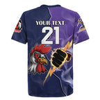 NRL Storm-Rooster Mascot Custom Rugby Jersey Cracked Metal Style