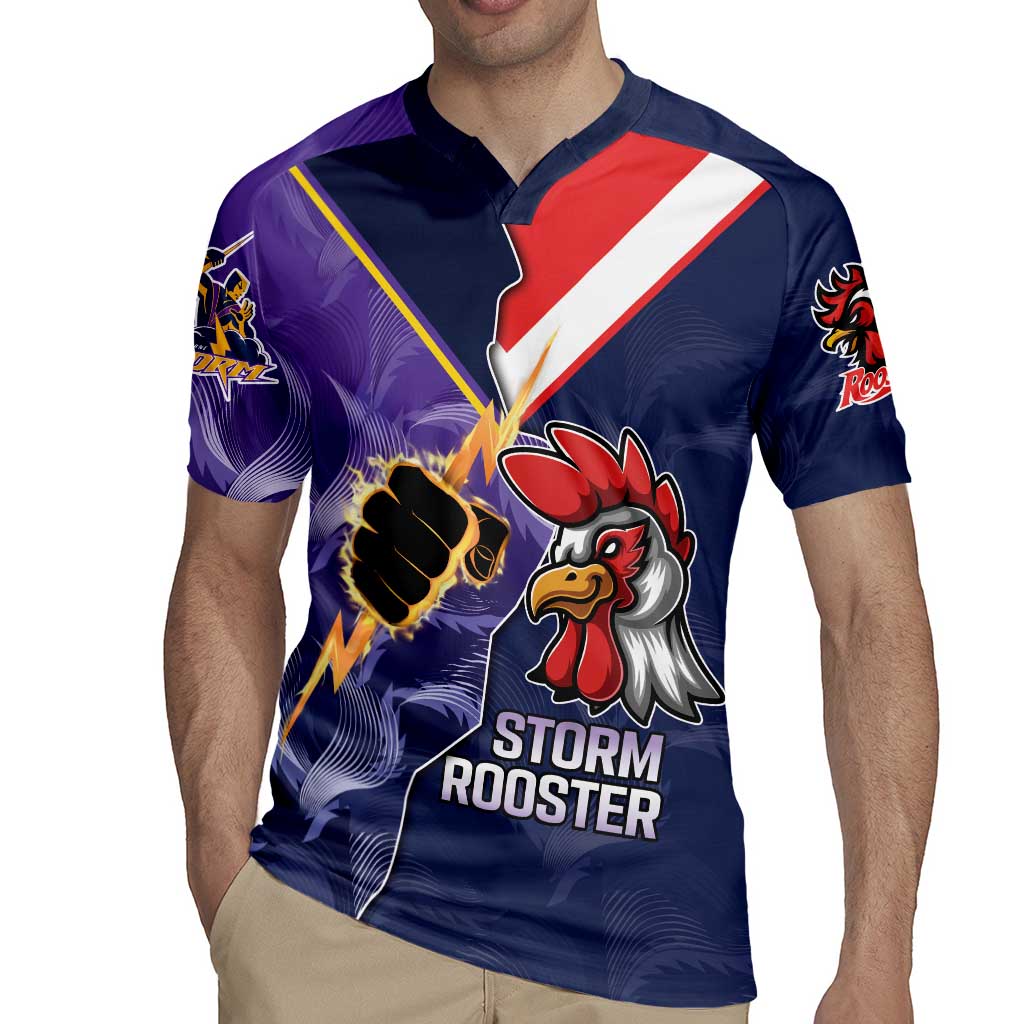 NRL Storm-Rooster Mascot Custom Rugby Jersey Cracked Metal Style