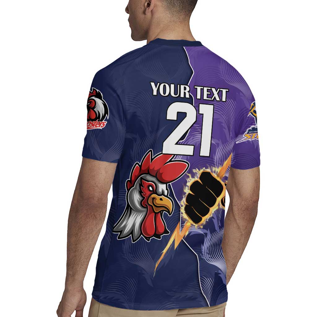 NRL Storm-Rooster Mascot Custom Rugby Jersey Cracked Metal Style