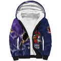 NRL Storm-Rooster Mascot Custom Sherpa Hoodie Cracked Metal Style