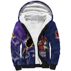 NRL Storm-Rooster Mascot Custom Sherpa Hoodie Cracked Metal Style