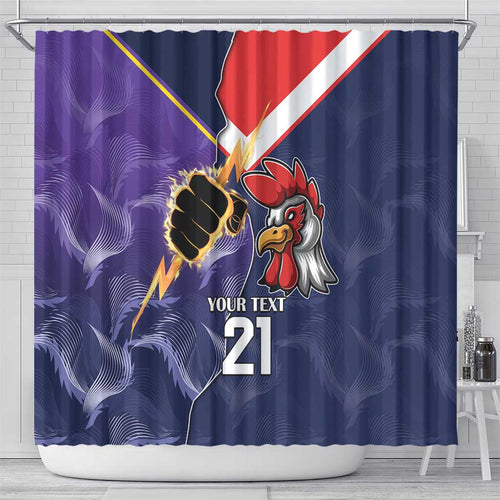 NRL Storm-Rooster Mascot Custom Shower Curtain Cracked Metal Style