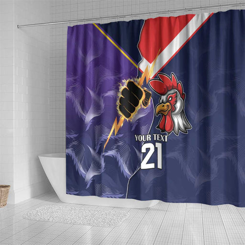 NRL Storm-Rooster Mascot Custom Shower Curtain Cracked Metal Style