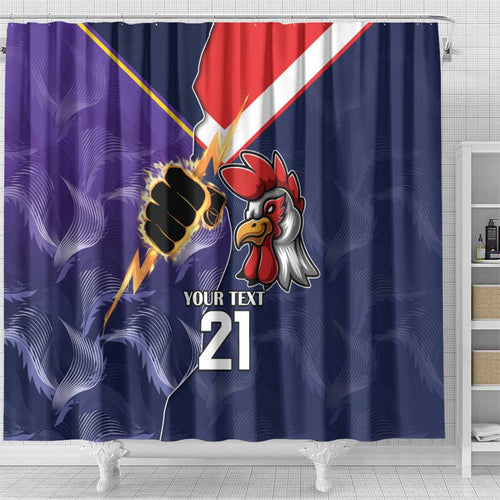 NRL Storm-Rooster Mascot Custom Shower Curtain Cracked Metal Style