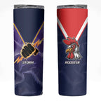 NRL Storm-Rooster Mascot Custom Skinny Tumbler Cracked Metal Style