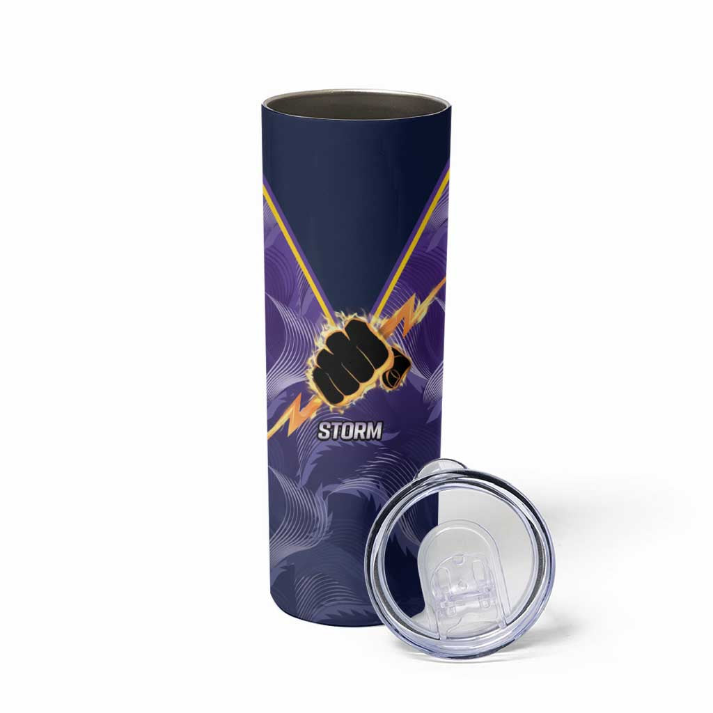 NRL Storm-Rooster Mascot Custom Skinny Tumbler Cracked Metal Style