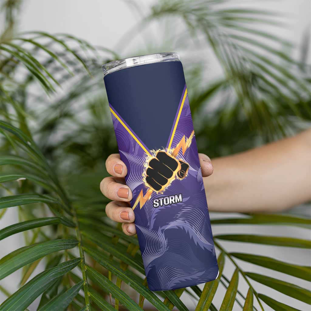 NRL Storm-Rooster Mascot Custom Skinny Tumbler Cracked Metal Style
