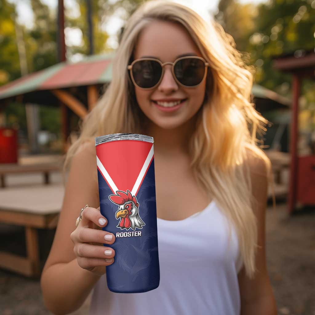 NRL Storm-Rooster Mascot Custom Skinny Tumbler Cracked Metal Style