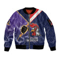 NRL Storm-Rooster Mascot Custom Sleeve Zip Bomber Jacket Cracked Metal Style