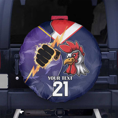NRL Storm-Rooster Mascot Custom Spare Tire Cover Cracked Metal Style
