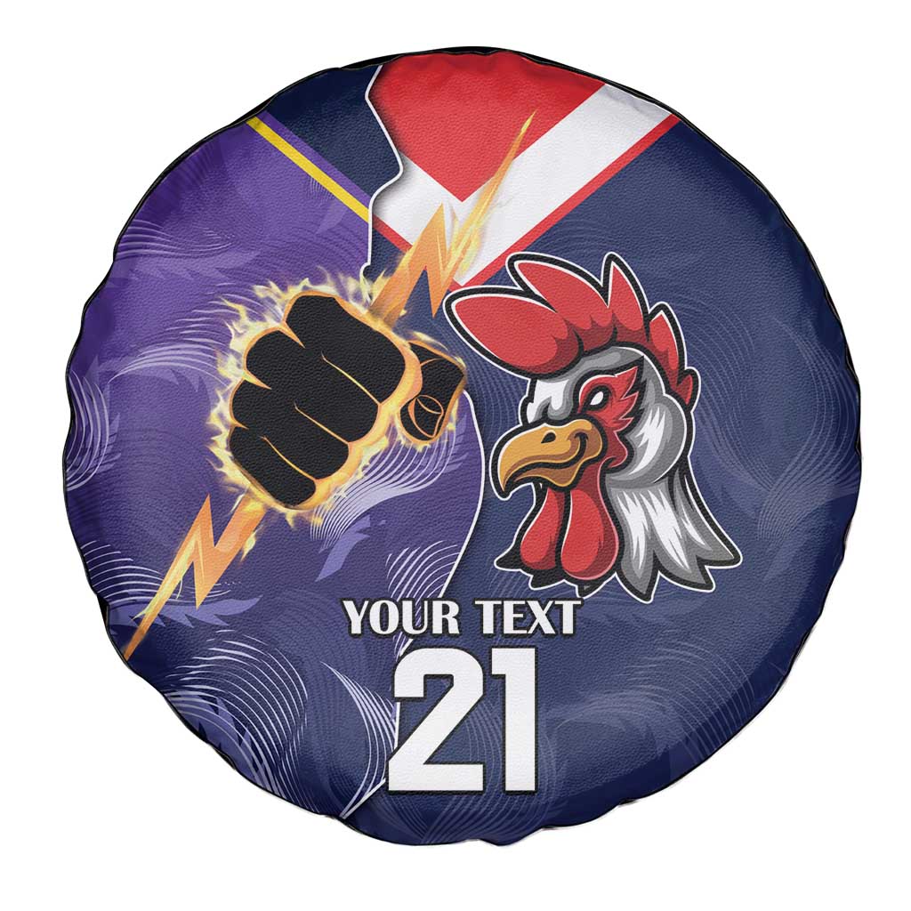 NRL Storm-Rooster Mascot Custom Spare Tire Cover Cracked Metal Style