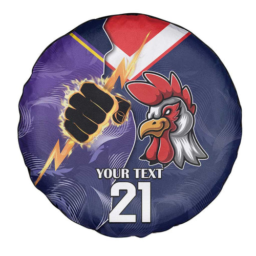 NRL Storm-Rooster Mascot Custom Spare Tire Cover Cracked Metal Style