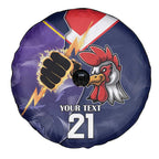 NRL Storm-Rooster Mascot Custom Spare Tire Cover Cracked Metal Style