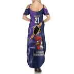 NRL Storm-Rooster Mascot Custom Summer Maxi Dress Cracked Metal Style
