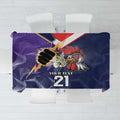 NRL Storm-Rooster Mascot Custom Tablecloth Cracked Metal Style