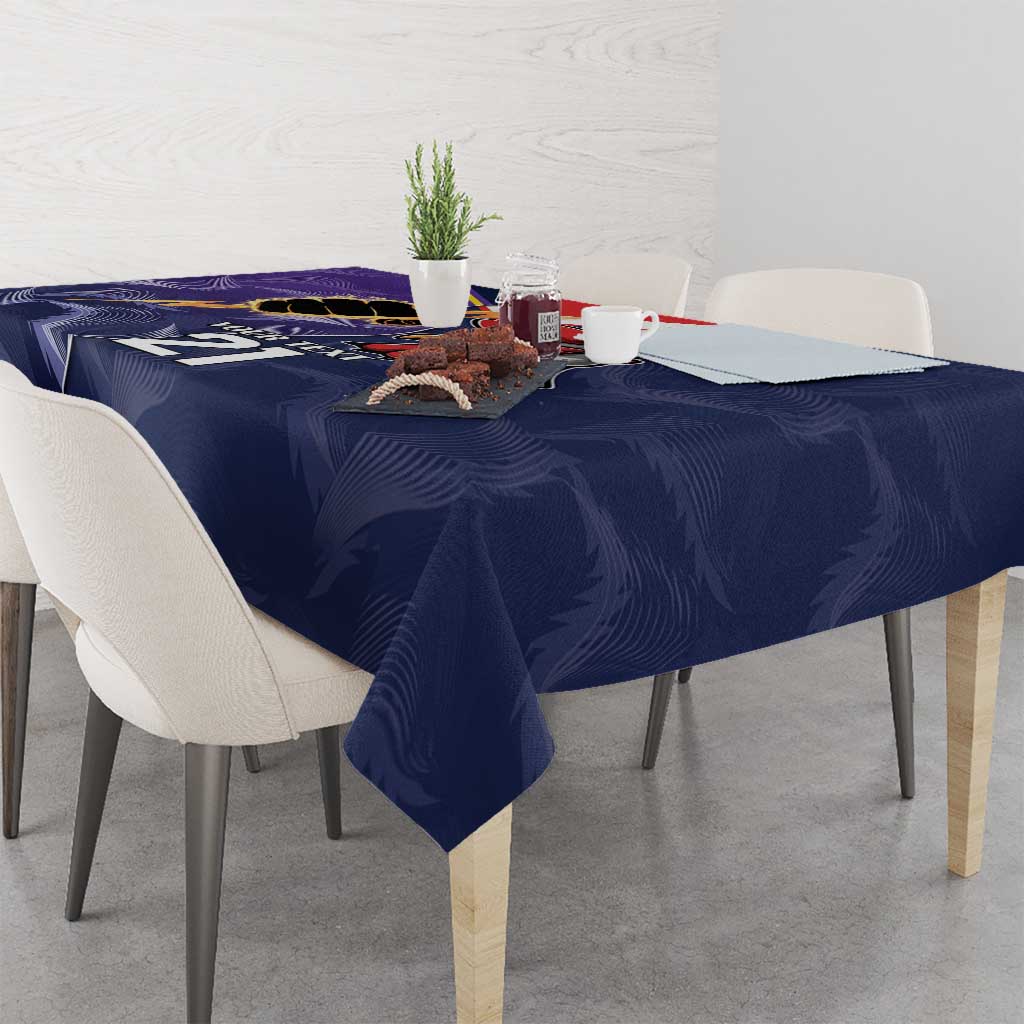 NRL Storm-Rooster Mascot Custom Tablecloth Cracked Metal Style