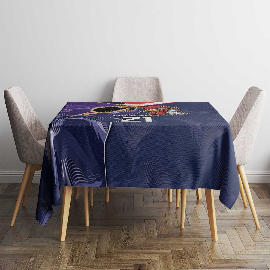 NRL Storm-Rooster Mascot Custom Tablecloth Cracked Metal Style