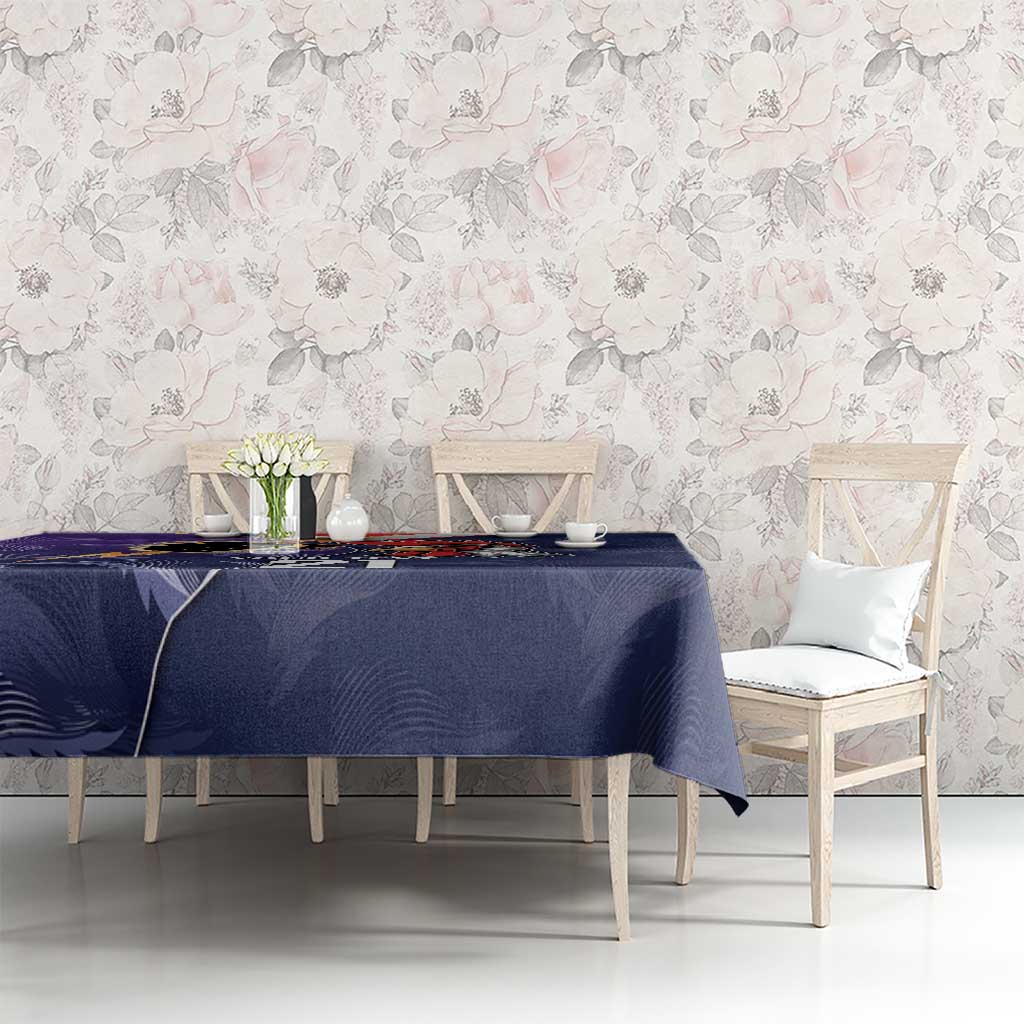 NRL Storm-Rooster Mascot Custom Tablecloth Cracked Metal Style