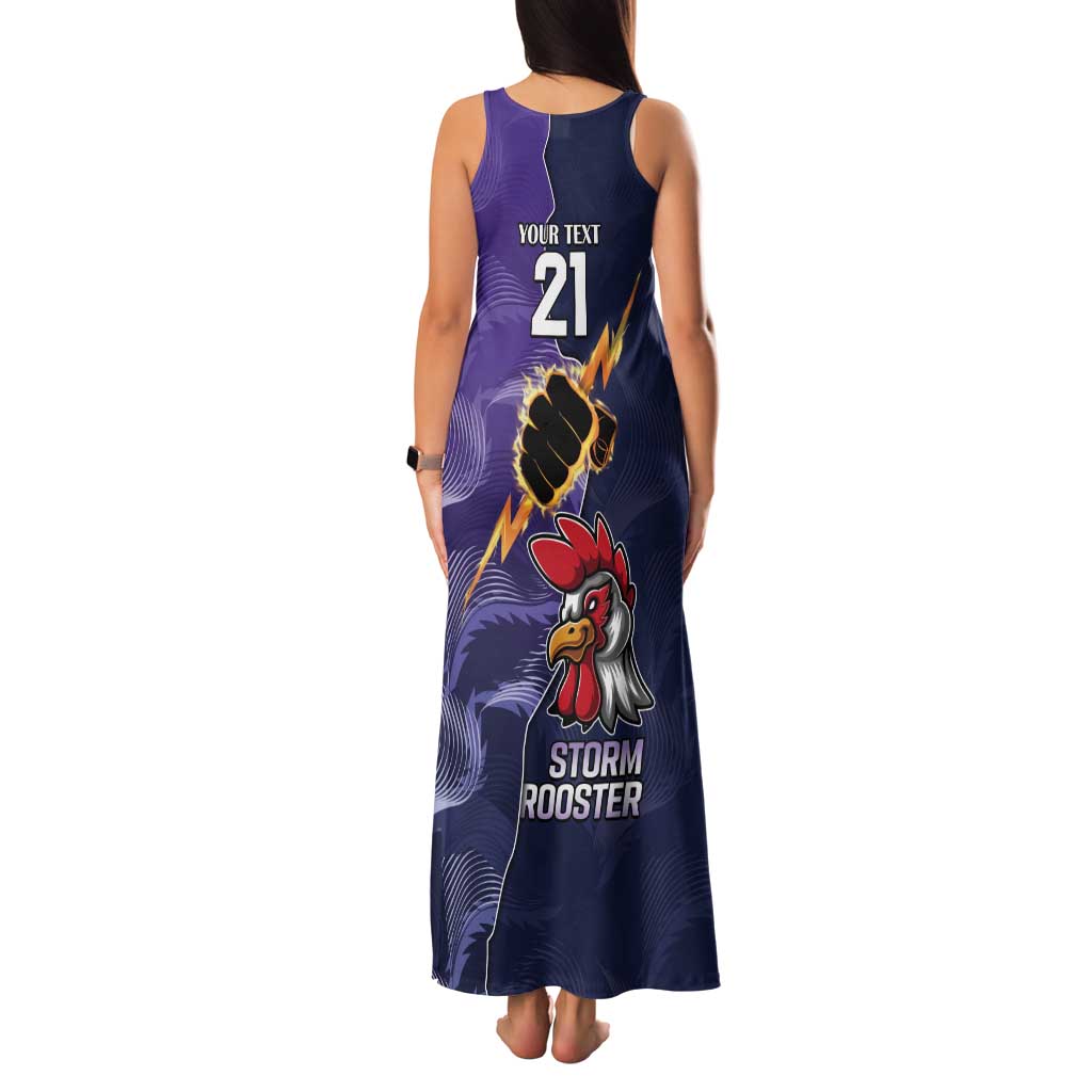 NRL Storm-Rooster Mascot Custom Tank Maxi Dress Cracked Metal Style