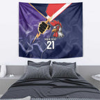 NRL Storm-Rooster Mascot Custom Tapestry Cracked Metal Style