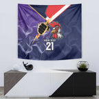 NRL Storm-Rooster Mascot Custom Tapestry Cracked Metal Style