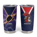 NRL Storm-Rooster Mascot Custom Tumbler Cup Cracked Metal Style