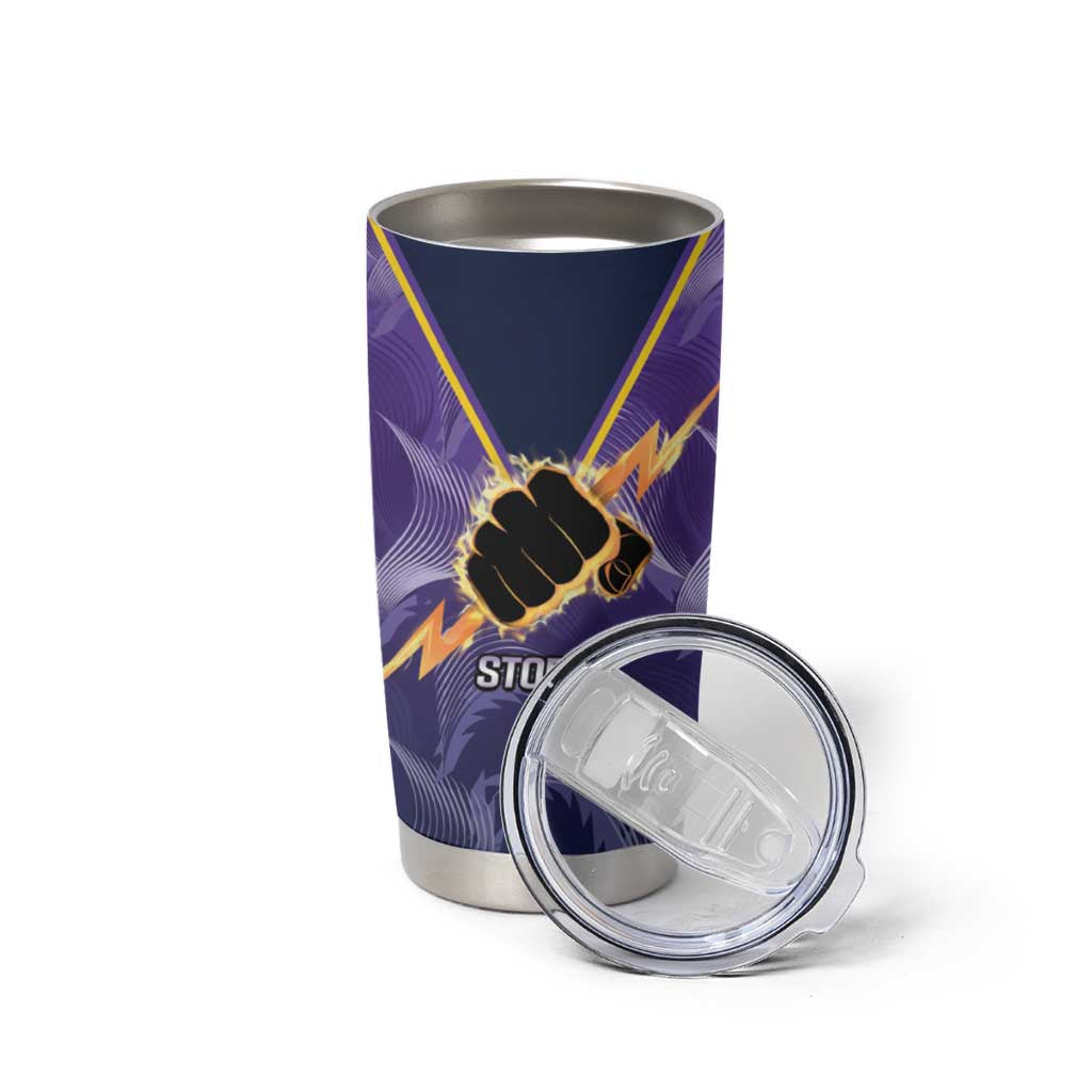 NRL Storm-Rooster Mascot Custom Tumbler Cup Cracked Metal Style