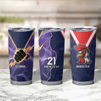 NRL Storm-Rooster Mascot Custom Tumbler Cup Cracked Metal Style