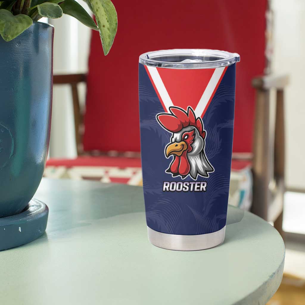 NRL Storm-Rooster Mascot Custom Tumbler Cup Cracked Metal Style