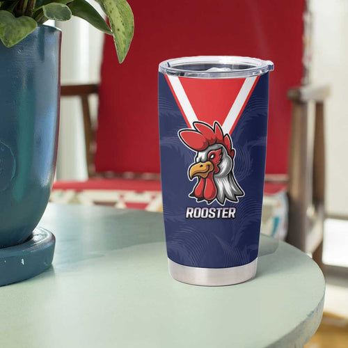 NRL Storm-Rooster Mascot Custom Tumbler Cup Cracked Metal Style