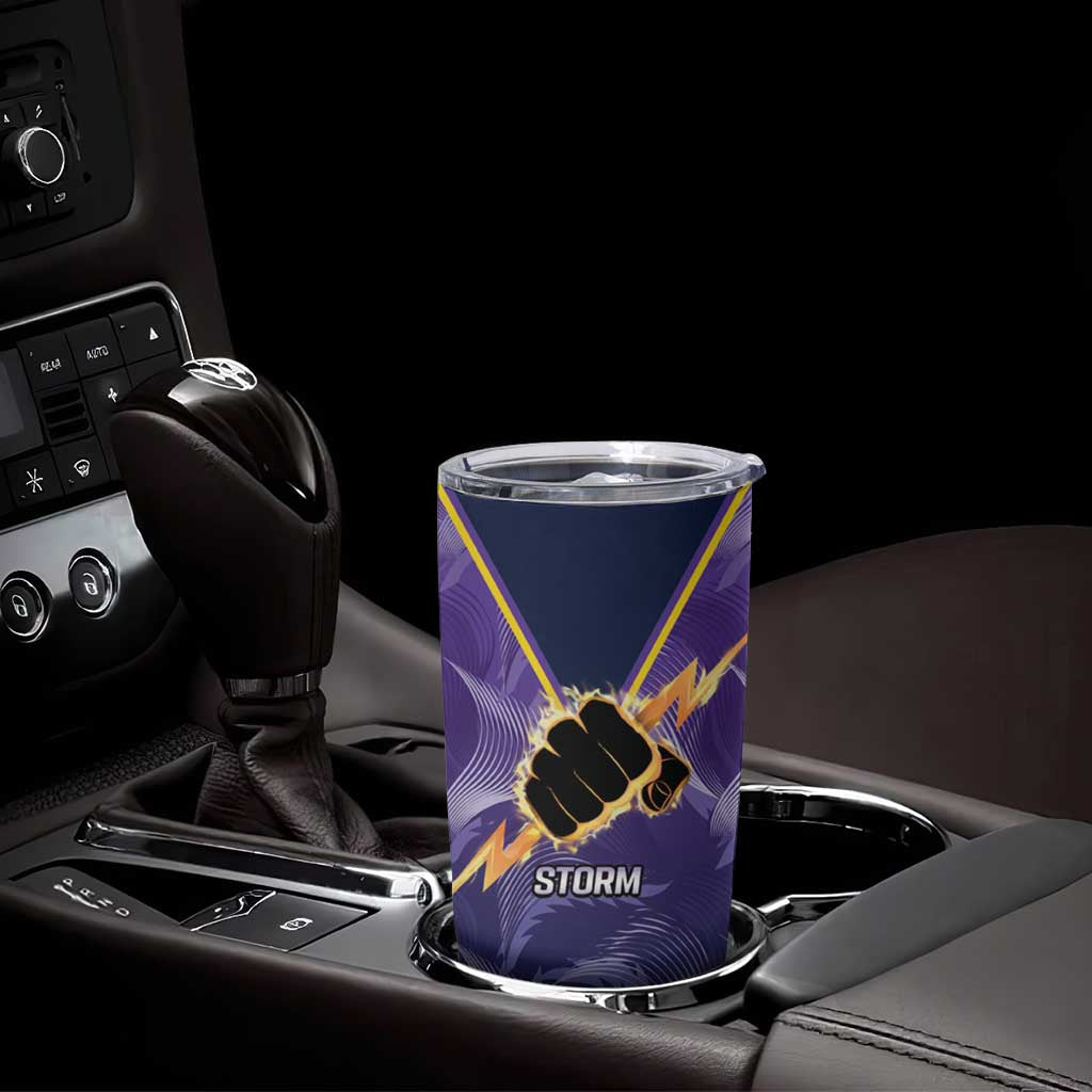 NRL Storm-Rooster Mascot Custom Tumbler Cup Cracked Metal Style