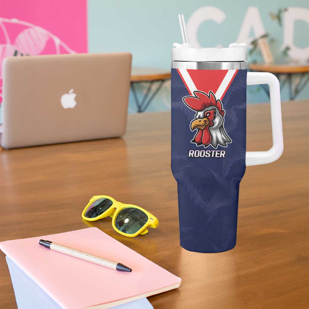 NRL Storm-Rooster Mascot Custom Tumbler With Handle Cracked Metal Style