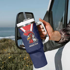 NRL Storm-Rooster Mascot Custom Tumbler With Handle Cracked Metal Style