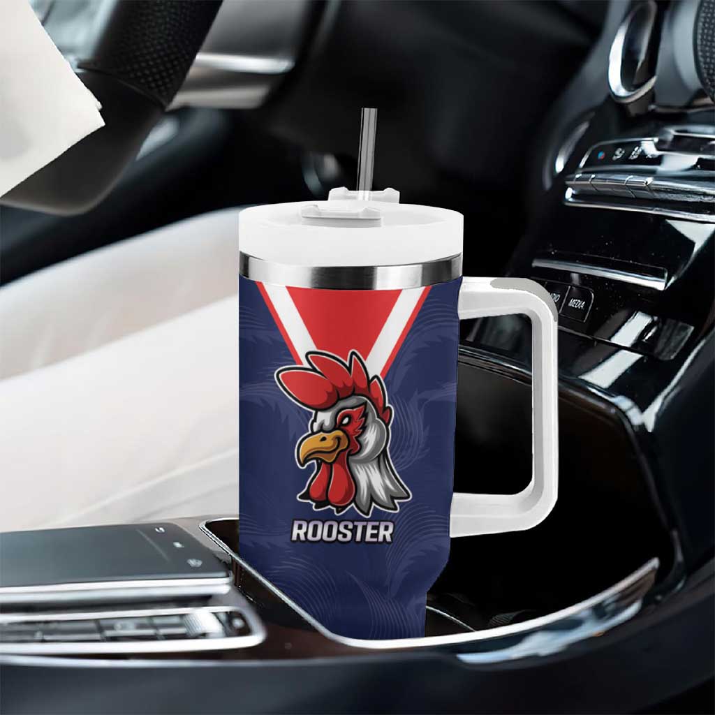 NRL Storm-Rooster Mascot Custom Tumbler With Handle Cracked Metal Style