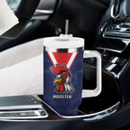 NRL Storm-Rooster Mascot Custom Tumbler With Handle Cracked Metal Style