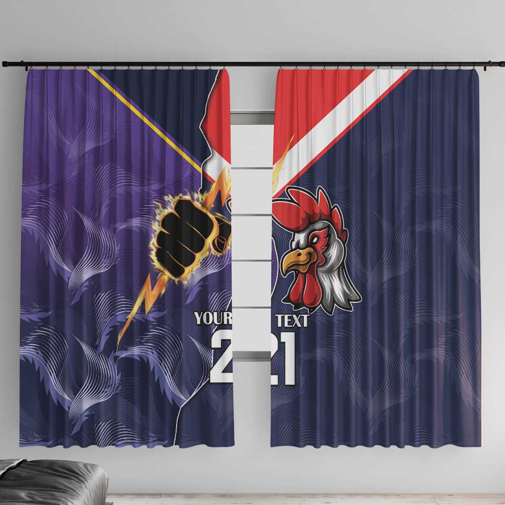 NRL Storm-Rooster Mascot Custom Window Curtain Cracked Metal Style