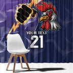 NRL Storm-Rooster Mascot Custom Window Curtain Cracked Metal Style