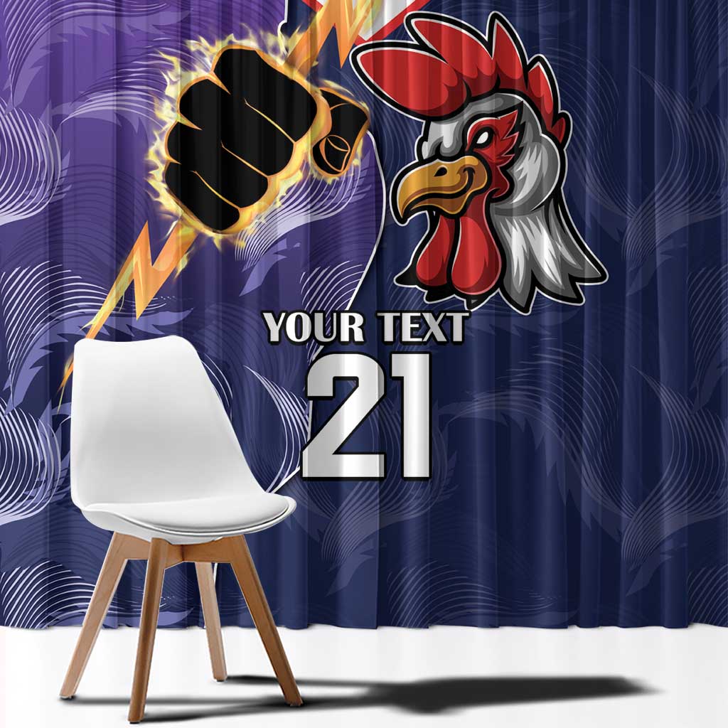 NRL Storm-Rooster Mascot Custom Window Curtain Cracked Metal Style