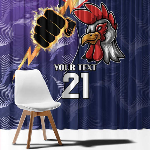 NRL Storm-Rooster Mascot Custom Window Curtain Cracked Metal Style