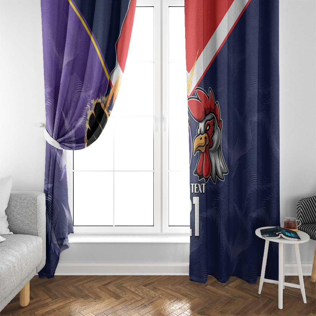 NRL Storm-Rooster Mascot Custom Window Curtain Cracked Metal Style