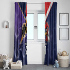 NRL Storm-Rooster Mascot Custom Window Curtain Cracked Metal Style
