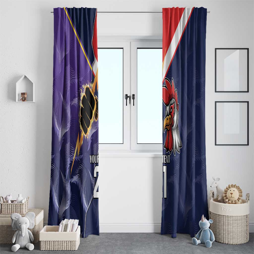 NRL Storm-Rooster Mascot Custom Window Curtain Cracked Metal Style