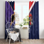 NRL Storm-Rooster Mascot Custom Window Curtain Cracked Metal Style