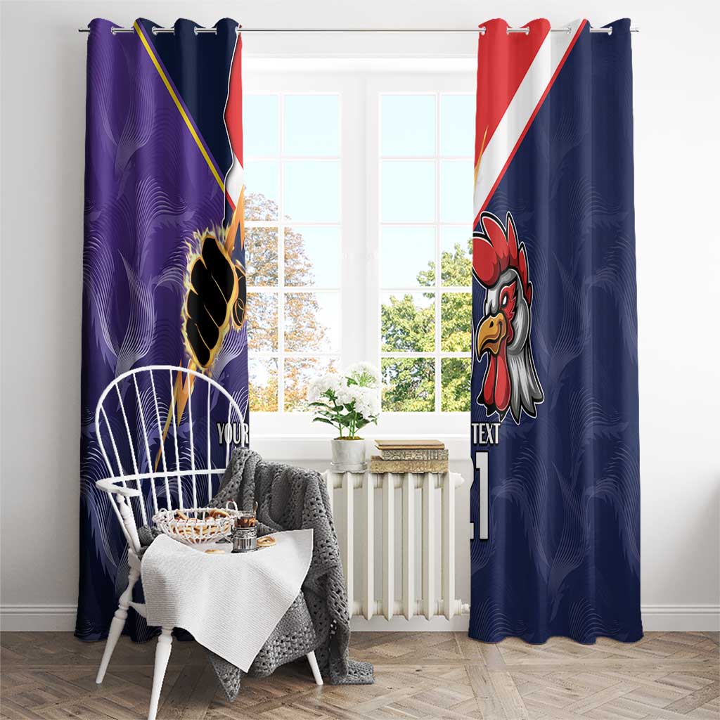 NRL Storm-Rooster Mascot Custom Window Curtain Cracked Metal Style
