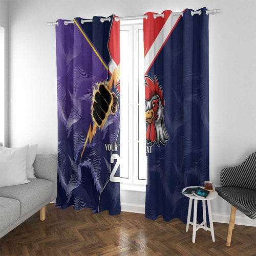 NRL Storm-Rooster Mascot Custom Window Curtain Cracked Metal Style