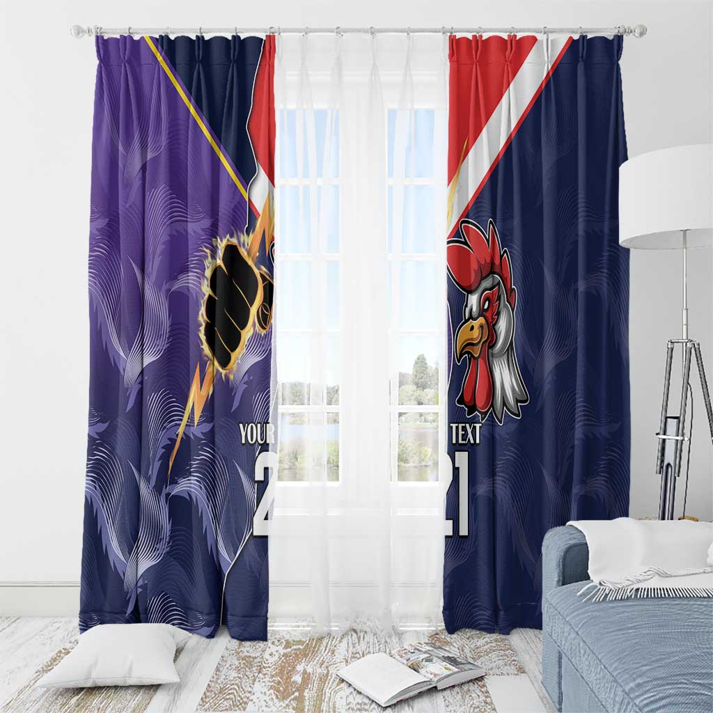 NRL Storm-Rooster Mascot Custom Window Curtain Cracked Metal Style