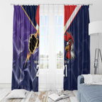 NRL Storm-Rooster Mascot Custom Window Curtain Cracked Metal Style