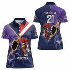 NRL Storm-Rooster Mascot Custom Women Polo Shirt Cracked Metal Style