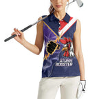 NRL Storm-Rooster Mascot Custom Women Sleeveless Polo Shirt Cracked Metal Style